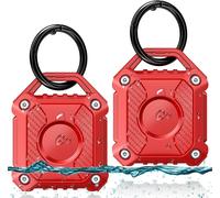 Airtag Pendant 2 Pack Airtag Keychain Airtag Waterproof Case Air Tages Pendant For Apple Dog Holder Heavy Duty Tpu Rugged Red