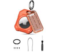 Airtag Protective Case With Keyrings,Cable And Tags,For Suitcase,Pet Collar,Car Keys,Electric Car,Luggage Bag,Airtag Holder Orange