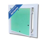 AirTech-UK Trappe d'inspection en aluminium pour plaques de plâtre - Idéal pour les murs et les plafonds - Porte à charnière amovible avec cadre en aluminium enduit de poudre blanche (300 mm x 300 mm)