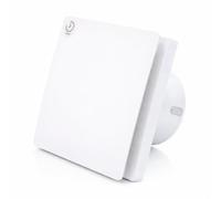 AirTech-UK Ventilateur extracteur de salle de bain 100 mm avec minuterie, ventilateur silencieux pour mur et plafond, 80 m³/h, 33 dB, blanc avec volet arrière