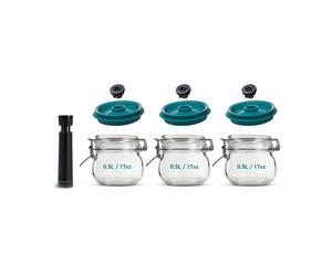 Airtender Bouchons sous vide Airtender pour bocaux. lot de 3 0.5L