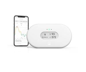 Airthings 2960 View Plus - Détecteur de Radon et de la Qualité de l’Air avec Détecteur de Particule Fine, CO2, COV, Humidité et Température, Application Mobile, Wifi et Notifications