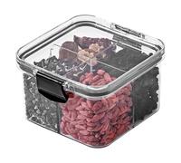 Airtight Food Storage Containers - 4 Compartment Clear Tea Box With Lid