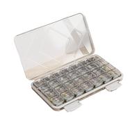 Airtight Pill Organizer, Portable Tablet Supplement Dispenser, 9.06x5.12x1.18 inches Compact Pharmacy Pill Holder Case for Home Work Travel Use and Daily Medication Storage
