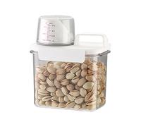 Airtight Rice & Cereal Storage Container - Food-Grade Canister | Pour Spout | Includes Pour Spout & Screw-On Measuring Cup, 2-Side Locking Airtight Silicone Seal, Food-Grade PP+PET , Avai