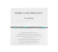 AIRTILY 1 bracelet tressé Morsecode - Étanche - Réglable - Bracelet d'amitié - Convient pour votre meilleure amie - Convient pour les anniversaires, Noël
