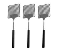 AIRTILY 3 Pièces De Tapette À Mouches Rétractable, Poignée en Métal en Acier Inoxydable, Outils Portables, Produits De Nettoyage Ménagers, Adaptés À La Cuisine, Au Balcon, À L'Extérieur.