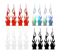 AIRTILY 8 Paires D'Autocollants De Flamme, Autocollants Réfléchissants Créatifs, Couvercles De Gratte-Ciel, Peuvent Décorer Les Voitures, Les Motos Et Les Casques.