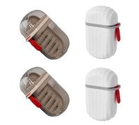 AIRTILY Boîte À Savon Portable 4 Pièces, Boîte De Rangement Nettoyante pour L'Extérieur, Boîte À Savon Drainante, Boîte en Mousse Dégoulinante, Adaptée À La Salle De Bain, À L'Extérieur.