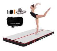 AirTrack Nordic Carbon Air Track 3m/4m/5m/6m/8m avec pompe à air électrique, Tapis de gym gonflable - 1,5 m de large et 15 cm d'épaisseur - Durable et facile à transporter Tapis de gymnastique