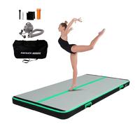 AirTrack Nordic Carbon Air Track Tumble Track 3-8m avec pompe à air électrique, tapis de gymnastique gonflable pour la maison - 1.5m Wide and 15cm Thick, Tumbling Mat (10ft, Mint)