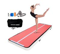 AirTrack Nordic Home 3 m Special Edition multicolore avec pompe à air, tapis de gymnastique gonflable pour gymnastique, yoga - Durable et facile à transporter Tapis de sport Air Track (corail)