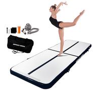 AirTrack Nordic Home 3m - Durable Air Track avec pompe à air et accessoire - Tapis de gym gonflable - Facile à transporter Tapis de gymnastique - La piste gonflable gymnastique -Tapis (black)