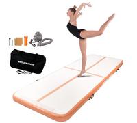 AirTrack Nordic Home 3m - Durable Air Track avec pompe à air et accessoire - Tapis de gym gonflable - Facile à transporter Tapis de gymnastique - La piste gonflable gymnastique -Tapis (coral)
