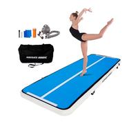 AirTrack Nordic Home 4 m Special Edition multicolore avec pompe à air, tapis de gymnastique gonflable pour la gymnastique, le yoga - Durable et facile à transporter Tapis de sport Air Track (bleu)