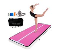 AirTrack Nordic Home 8 m Special Edition multicolore avec pompe à air, tapis de gymnastique gonflable pour la gymnastique, le yoga - Durable et facile à transporter Tapis de sport Air Track (rose)