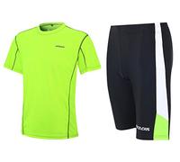 Airtracks Ensemble de course à pied avec short et t-shirt à manches courtes Pro Air - Noir fluo - Taille M