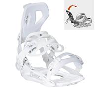 Airtracks Fixations Snowboard Femme Master W Pro Fastec Step-In Blanc | Chaussage rapide, highback rabattable et fermeture à levier, réglable sans outil, flex moyen - All Mountain