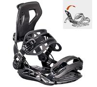 Airtracks Fixations Snowboard Homme Master Pro Fastec Step-In Noir | Chaussage rapide, highback rabattable et fermeture à levier, réglable sans outil, flex moyen - All Mountain