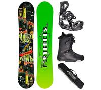 Airtracks Kit de snowboard Wide Fun City Freestyle Freeride 160 - Pour homme - Fixation Master - Bottes souples Strong ATOP 46 - SB Bag