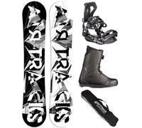 AIRTRACKS Snowboard Set Pack Planche BWF Extra Wide 155 + Fixations Master + Chaussures Master ATOP 43 + SB Bag