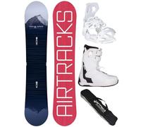 AIRTRACKS Snowboard Set Pack Planche Day & Night Hybrid Rocker 148 + Fixations Master W + Chaussures Master QL W 41 + SB Bag