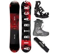 AIRTRACKS Snowboard Set Pack Planche Eight Wide Hybrid Rocker 155 - Fixations Master - Chaussures Master Pro Dual ATOP 41 - SB Bag
