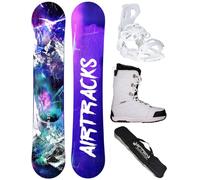 AIRTRACKS Snowboard Set Pack Planche High M Hybrid Rocker 155 + Fixations Master + Chaussures Star W 41 + SB Bag
