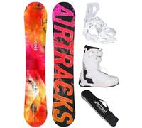 AIRTRACKS Snowboard Set Pack Planche Morioirs Zero Rocker 144 + Fixations Master W + Chaussures Master QL W 38 + SB Bag