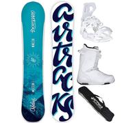 AIRTRACKS Snowboard Set Pack Planche Orbelus Lady Camber 150 + Fixations Master W + Chaussures Strong ATOP W 40+ SB Bag