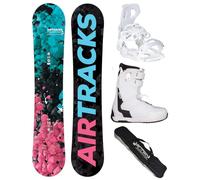 AIRTRACKS Snowboard Set Pack Planche Polygonal Hybrid Rocker 138 + Fixations Master W + Chaussures Master QL W 38 + SB Bag