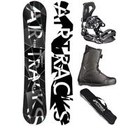 AIRTRACKS Snowboard Set/Pack/Planche Refractions Game Extra Wide 161 - Fixations Master - Chaussures Star Black 43 - SB Bag