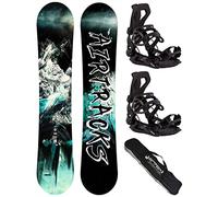 AIRTRACKS Snowboard Set/Pack/Planche Under Wide Zero Rocker 165 - Fixations Master XL - SB Bag