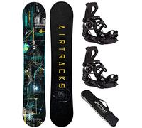 AIRTRACKS Snowboard Set - Planche Data 160 - Fixations Master XL - SB Bag