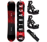 AIRTRACKS Snowboard Set - Planche Eight Wide 155 - Fixations Master L - SB Bag