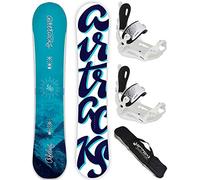 AIRTRACKS Snowboard Set - Planche ORBELUS Lady 155 - Fixations Master W L - SB Bag
