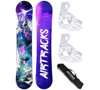 AIRTRACKS Snowboard Set - Planche Red Snake Femme 145 - Fixations Master W M - SB Sac/Neuf