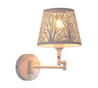 AIRTWESD E27 Blanc Chevet Lampe Métal Applique à bras pivotant Luminaire mural à bras articulé Industrielle Vintage Métal Appliques Murales Ancienne Rustique Rétro (No Bulb)