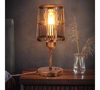 AIRTWESD E27 Lampe de Table Lampe à cage en métal table LED Bureau Chevet Chambre Llecture Rustique Industrielle vintage nterieur de nuit LED Décorative