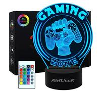 AIRUEEK 3D Lampe Illusion, Lampe Gamer Avec TéLéCommande - 16 Couleurs, Enfants Et Hommes Gamer Cadeaux D'Anniversaire Veilleuse 3d Lampe Gaming Decoration Paques Cadeaux (gamezone)