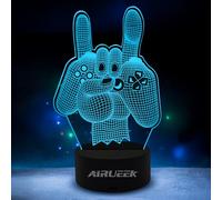 AIRUEEK 3D Lampe Lumières Icones Lampe Game Avec Télécommande -Veilleuse Gaming 16 Couleurs, Gamer Decoration Veilleuse gaming 3d Lampe deco Paques Cadeaux