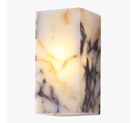 AIRUI Marbre LED Applique Murale Moderne Carré Albâtre Applique Murale Milieu du Siècle Pierre Applique Murale pour Salon Couloir Escaliers(5W,Warm Light)