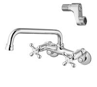 Airuida Robinet de cuisine mural en chrome poli, bec de 20 cm