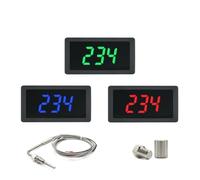 AIRUIXI capteur de température Thermomètre numérique avec capteur de température EGT, kit combiné de Soudure en degrés Fahrenheit Celsius, Utilisation Universelle réglable PT100 K(Blue Display Kit)