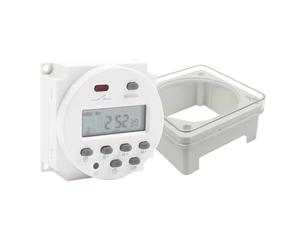 AIRUIXI Interrupteur programmable Relais programmable numérique CN101B AC 12 V 24 V 220 V 110 V, NO/NF, avec Couvercle de Protection, hebdomadaire, 7 Jours(110V with Cover)
