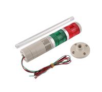 AIRUIXI Signal Lumineux Industriel Lampe d'avertissement de Tour Industrielle à 2 Couches, Lampe LED Rouge Verte IP30 for Machine(Flash Light 24V)