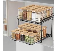 AIRUJIA Etagere Rangement Placard Cuisine à 2 Niveaux, Étagère À Épices, Rangement et Organisation de Cuisine, Porte-Épices, Rangement Pour Epices Cuisine, P27.2*L29.3*H24CM