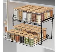 AIRUJIA Etagere Rangement Placard Cuisine à 2 Niveaux, Étagère À Épices, Rangement et Organisation de Cuisine, Porte-Épices, Rangement Pour Epices Cuisine, P27.2*L34.3*H24CM