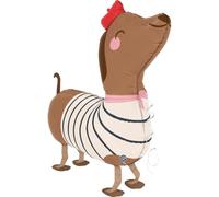 Airwalker Ballon gonflable en forme de teckel, 81 cm, taille XXL, pour anniversaire d'enfant, décoration de fête et cadeau, ballon de fête motif animal de marche