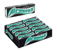 AIRWAVES - Chewing-gum Black Menthol sans sucres - Grand format contenant 30 paquets de 10 dragées - 420g